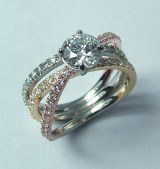 Diamond Engagement Ring 3 color 3 band 1.05cttw model SWR1904