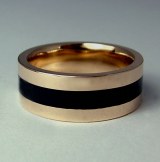 14kt Gold Black Jade Band