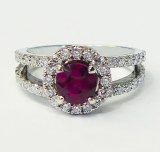 Ruby and diamond ring 1.96 cttw 1.01 ct ruby model SWR200222SJ-4-R