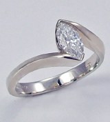 Diamond ring 18ktw gold .66ct marquise G SI1