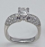 Diamond engagement ring platinum 1.28cttw 0.76ct center G SI1