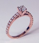 Diamond Engagement Ring 14kt rose gold 0.76cttw model SWR9392R