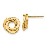 14kt yellow gold love knot design earrings 14mm model TL945Y