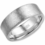 Wedding band 14k white 8mm