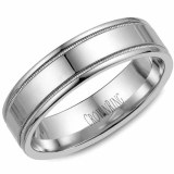 Wedding band 14kt white 6mm