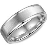 Wedding band 14kt white 6mm