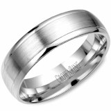 Wedding band 14kt white 6mm