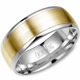 Wedding band 14kt two tone 8mm