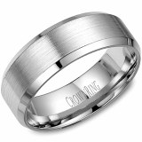 Wedding band 14kt white 8mm