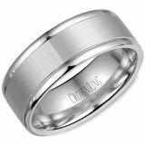 Wedding band 14kt white 8mm