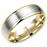 Wedding band 14kt two tone 6mm