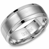 Wedding band 14kt white 8mm