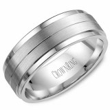 Wedding band 14kt white 8mm