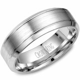 Wedding band 14kt white 7mm