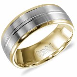 Wedding band 14kt two tone 8mm