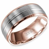 Wedding band 14kt two tone 8mm