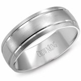 Wedding band 14kt white 7mm