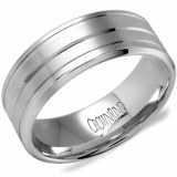 Wedding band 14kt white 8mm