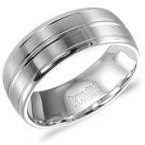 Wedding band 14kt white 8mm