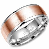 Wedding band 14kt two tone 8mm