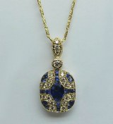 Sapphire and diamond pendant 1.07cttw 14kty gold model XPC585-S14Y