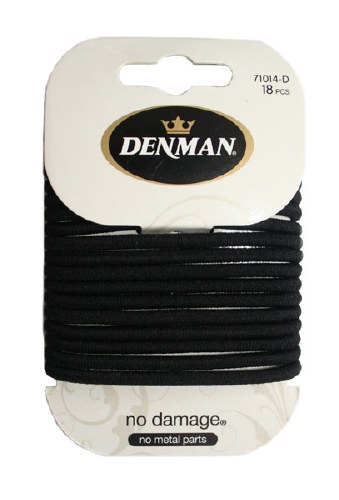 Denman Elastics Black 4mm 18pk