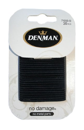 Denman Elastics Black 2mm 30pk