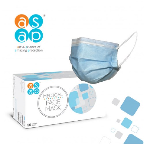 ASAP Disposable FaceMask Blue 50pk