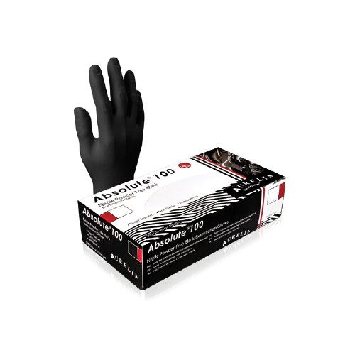 Gloves Nitrile PF Small Black 100pk