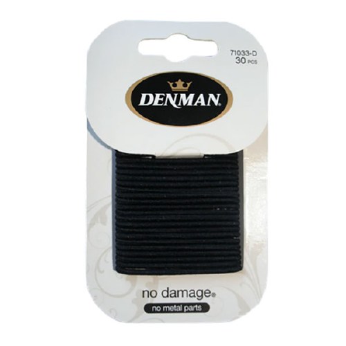 Denman Elastics Black 2mm 30pk