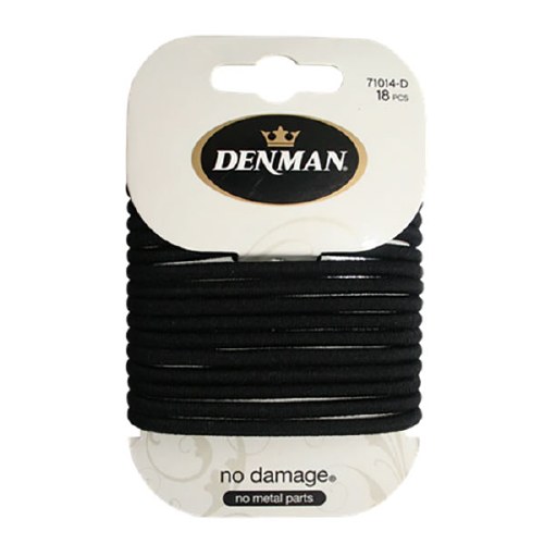 Denman Elastics Black 4mm 18pk