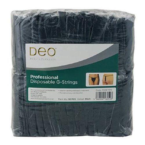 Deo Disp G String Black 50pk