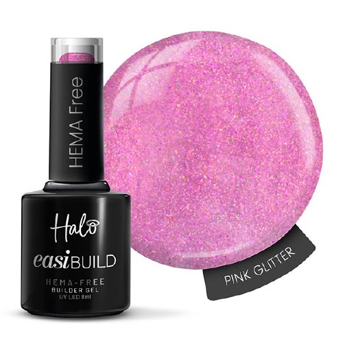 EasiBuild Gel Pink Glitter 8ml