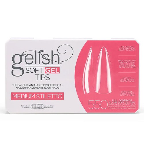 SoftGel Tips Stiletto Med 550 pk