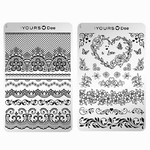 Yours Stamp Plate Love Flowers