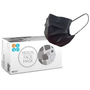 ASAP Disposable FaceMask Black 50pk