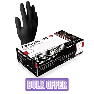 Gloves Nitrile PF Large Black 100pk