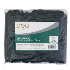 Deo Disposable Mop Caps Black 50pk
