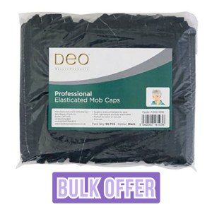 Deo Disposable Mop Caps Black 50pk