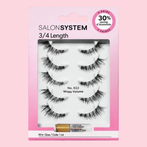 SS Strip Lash 3/4 022 5pk Salon System  Black