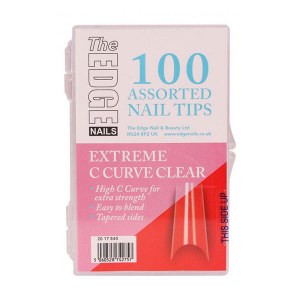 The Edge Extreme C Curve Clear Tips 100 Assorted