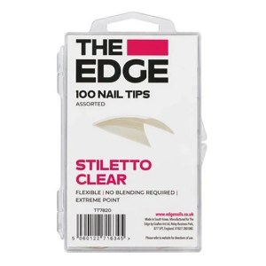 The Edge Stiletto Tips Clear 100pk