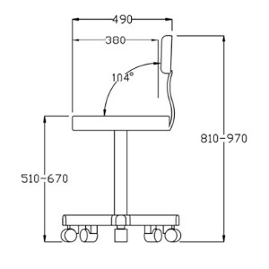 Additional picture of Rem Cutting Stool With Back Wh