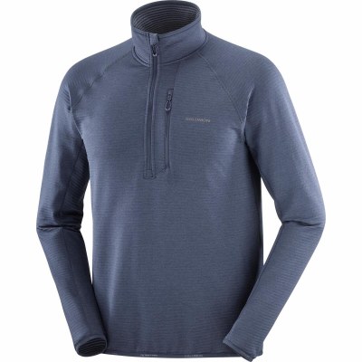 Salomon Mens Essential Half Zip Fleece Blue Nights Extra Large 2026