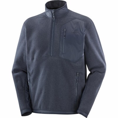 Salomon Mens Chroma Half Zip Fleece Blue Nights Large 2026