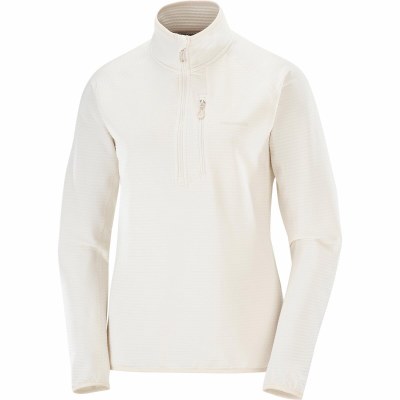 Salomon Womens Essential Half Zip Fleece Whisper White Medium 2026