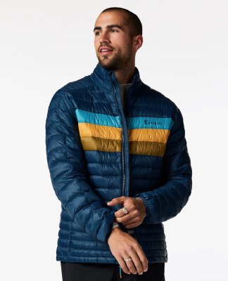 2027 Cotopaxi Men's Fuego Down Jacket Indigo Stripes Small