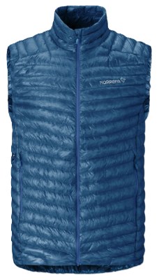 2027 Norrona Trollveggen Men's down800 Super Light Vest Dark Blue Medium