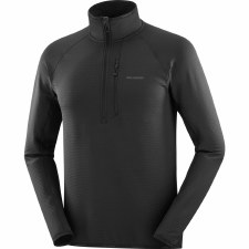 Salomon Mens Essential Half Zip Fleece Deep Black Small 2026
