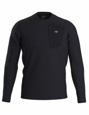 2027 Arcteryx Men RHO LT Crew Black Extra Large
